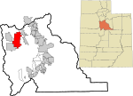 Utah County Utah incorporated and unincorporated areas Eagle Mountain highlighted